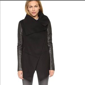 Mackage Women's Vane Doubleface Wool Coat with Leather Sleeves. Gently used.